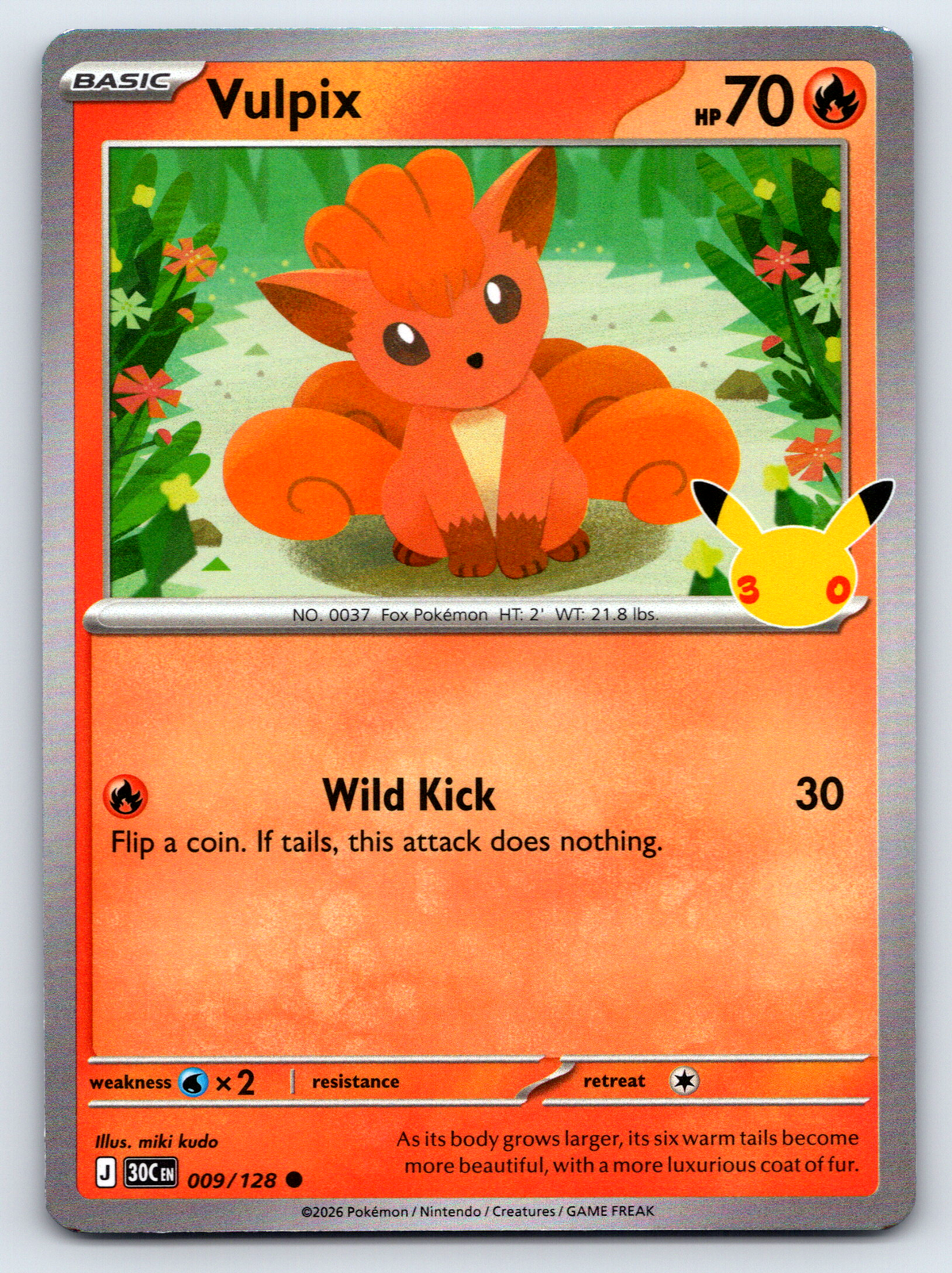 Pokémon Trading Card Game 30th Celebration 30C 009/128 Vulpix