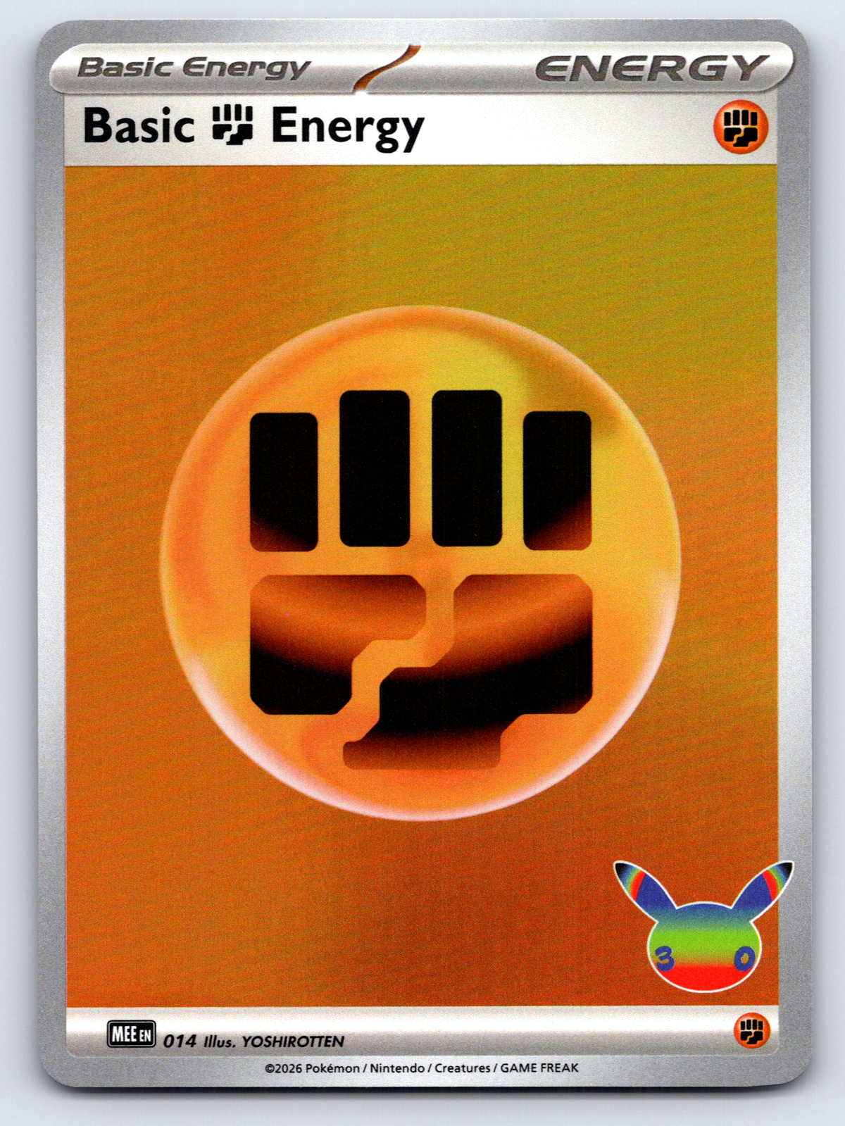 Pokémon Trading Card Game 30th Celebration MEE 014 Fighting Energy