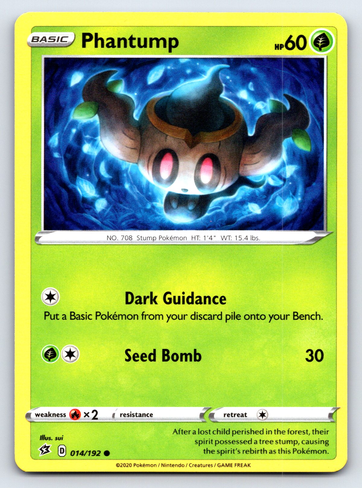 Pokémon Trading Card Game Sword & Shield Rebel Clash RCL 014/192 Phantump