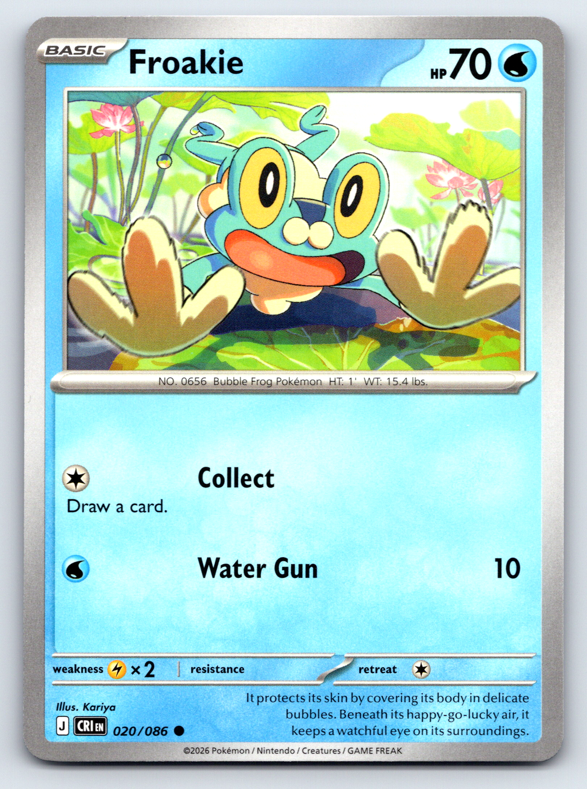 Pokémon Trading Card Game Mega Evolution Chaos Rising CRI 020/086 Froakie