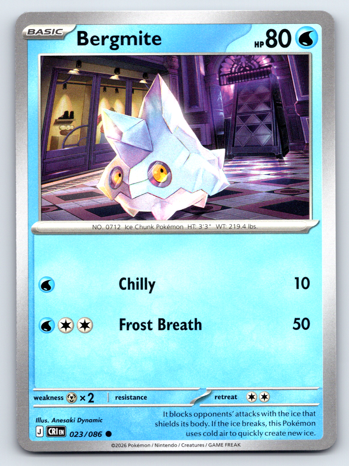 Pokémon Trading Card Game Mega Evolution Chaos Rising CRI 023/086 Bergmite