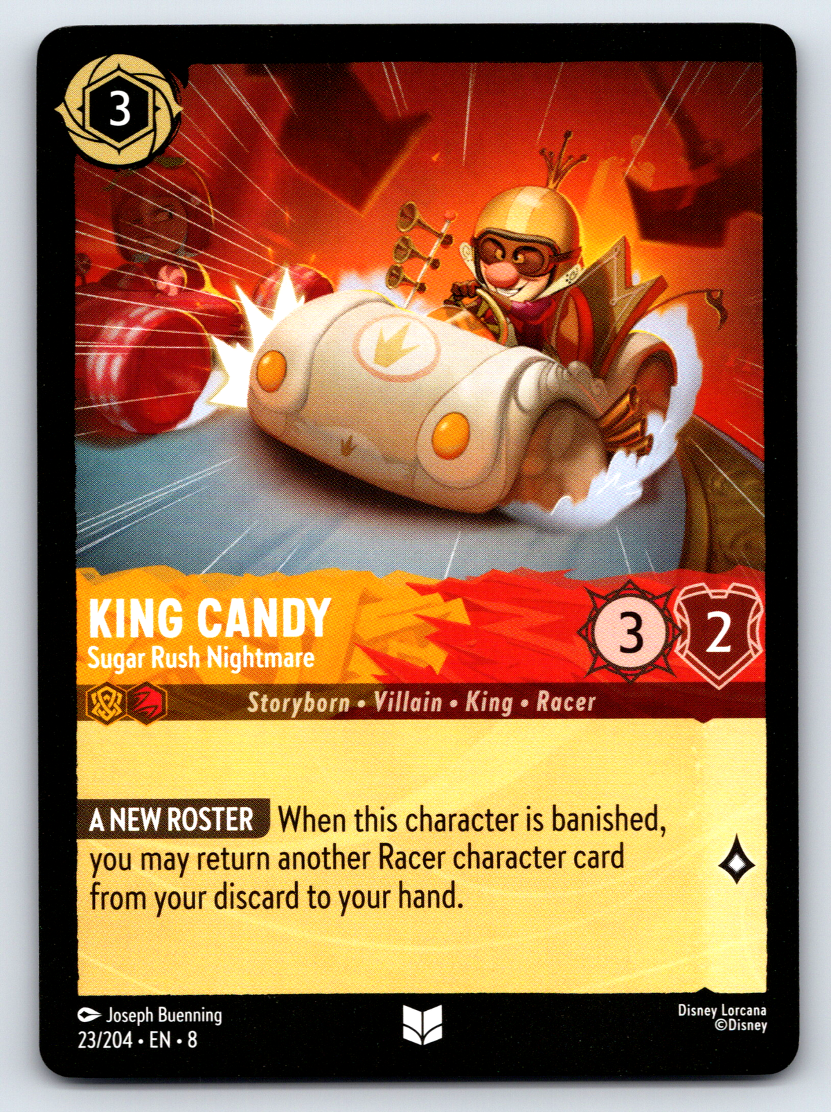 Disney Lorcana Trading Card Game Reign of Jafar 023/204 King Candy Sugar Rush Nightmare Card