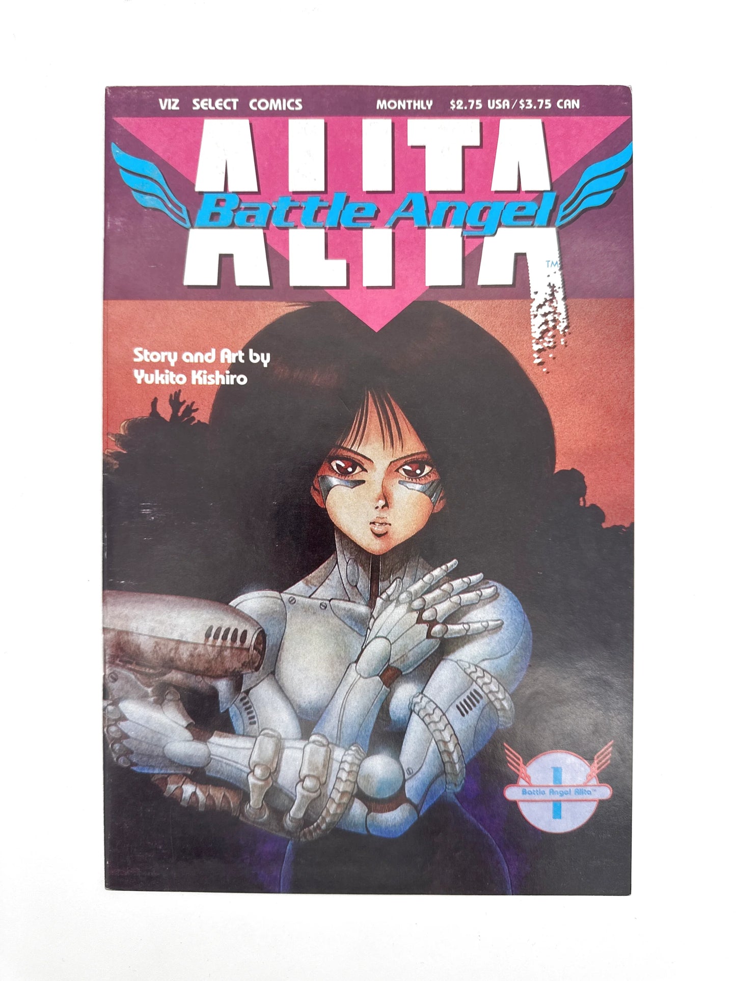 Manga comic book featuring a female cyborg character on the cover