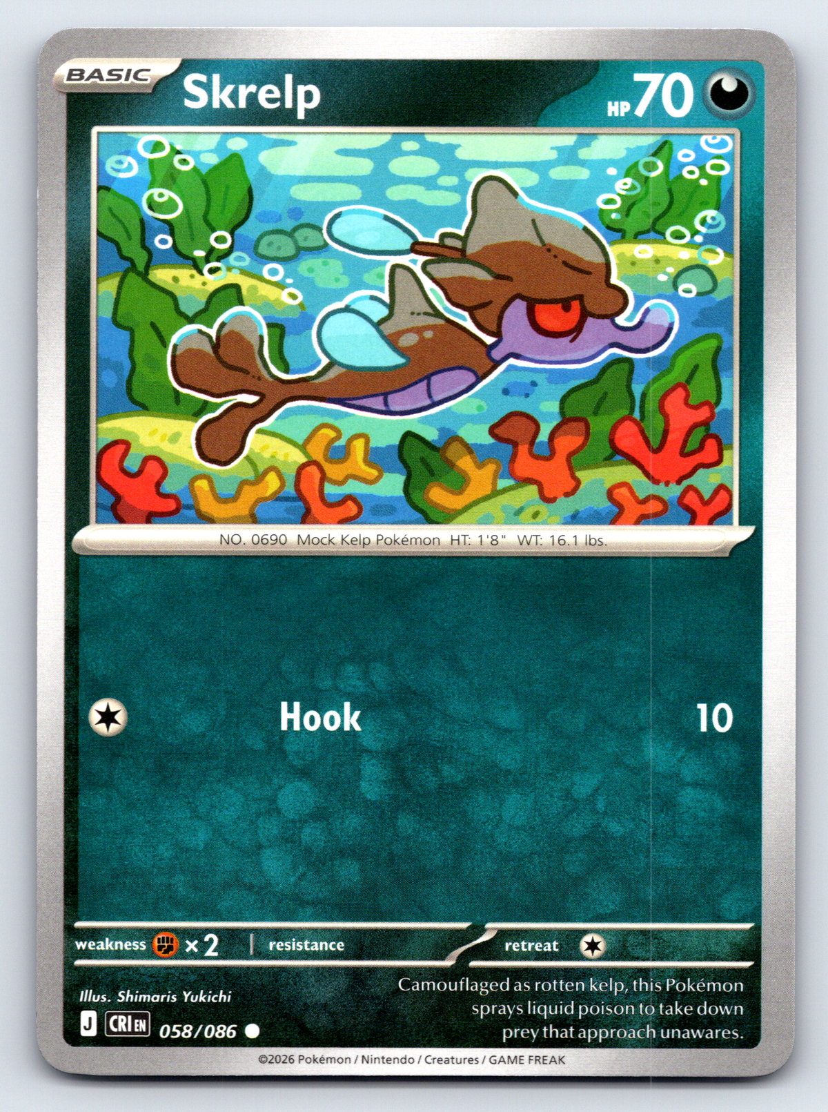Pokémon Trading Card Game Mega Evolution Chaos Rising CRI 058/086 Skrelp
