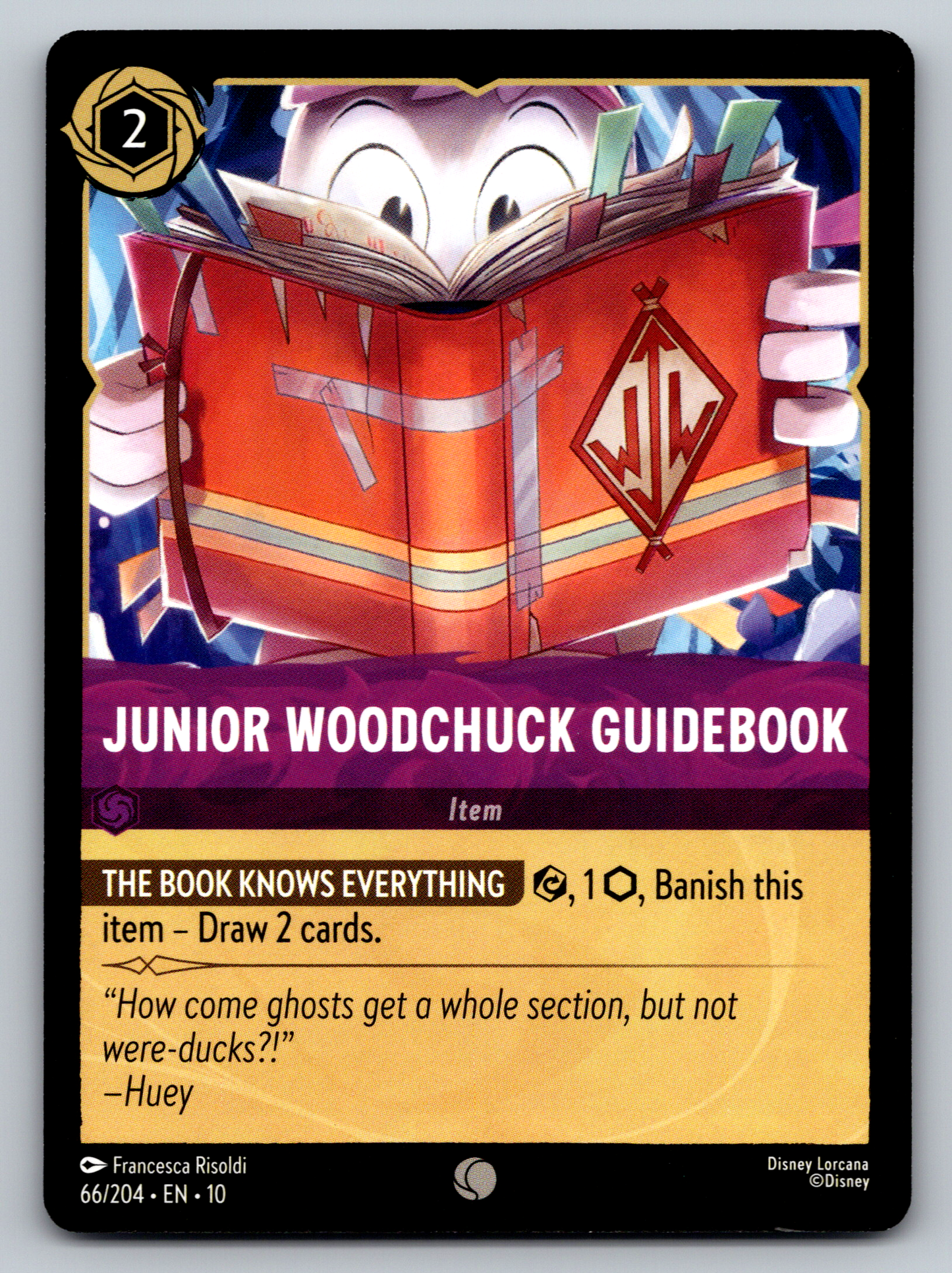 Disney Lorcana Trading Card Game Whispers in the Well 066/204 Junior Woodchuck Guidebook Card