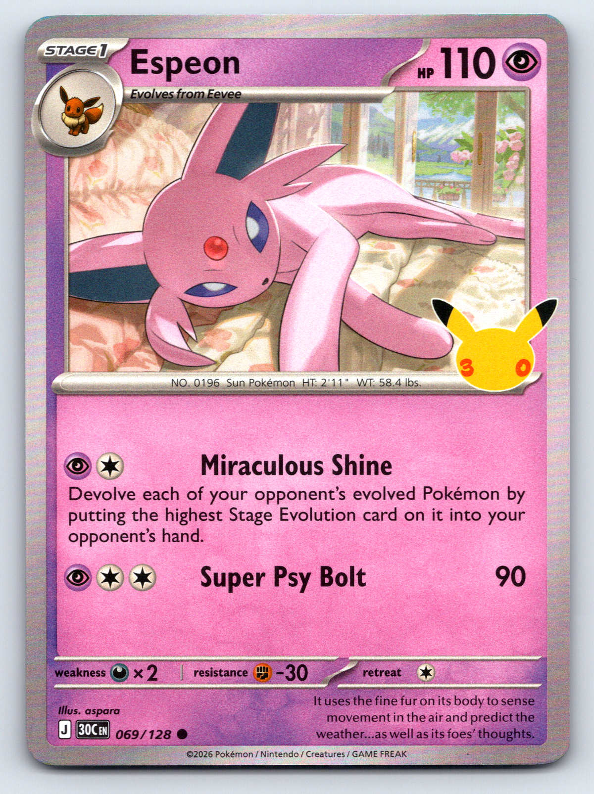 Pokémon Trading Card Game 30th Celebration 30C 069/128 Espeon