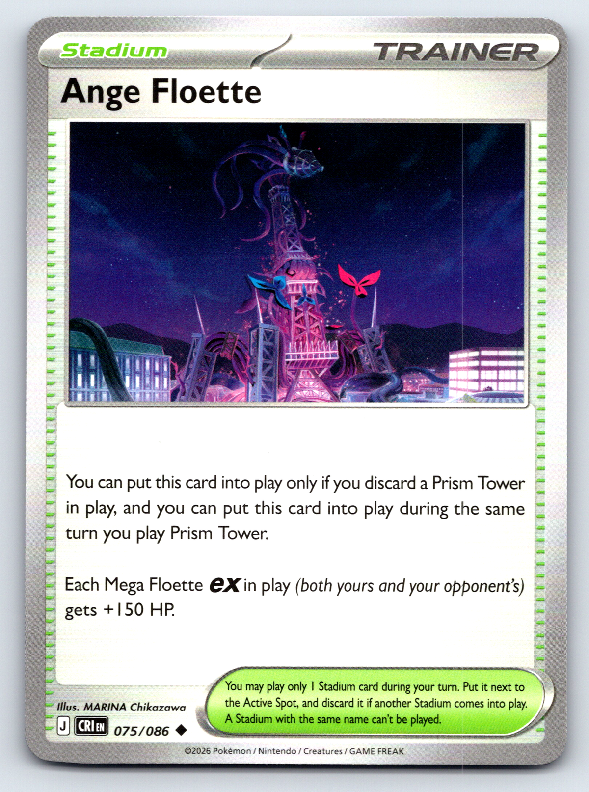 Pokémon Trading Card Game Mega Evolution Chaos Rising CRI 075/086 Ange Floette