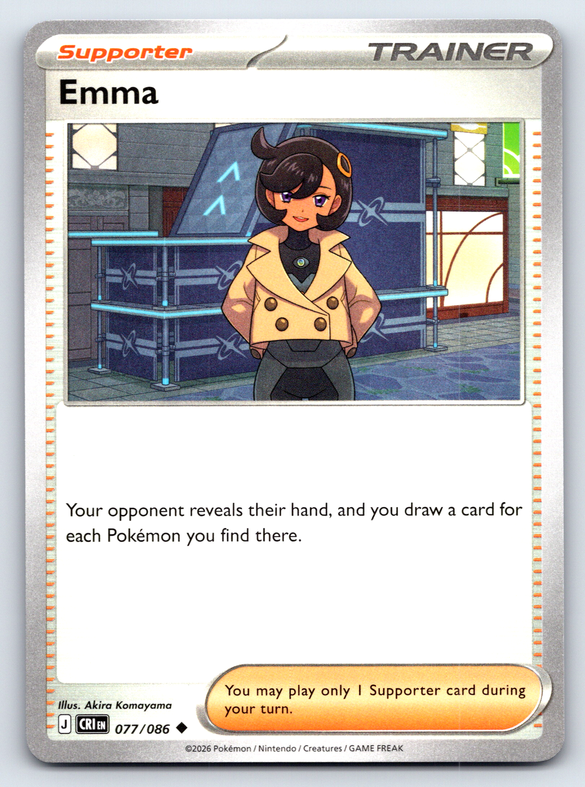 Pokémon Trading Card Game Mega Evolution Chaos Rising CRI 077/086 Emma
