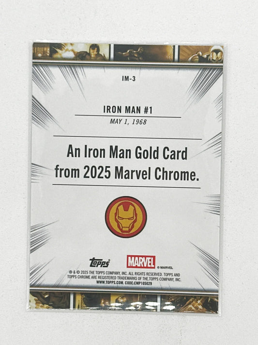 2025 Topps Marvel Chrome #000IM-03 Iron Man #1 Iron Man Gold Base - Glass City Comics & Collectibles