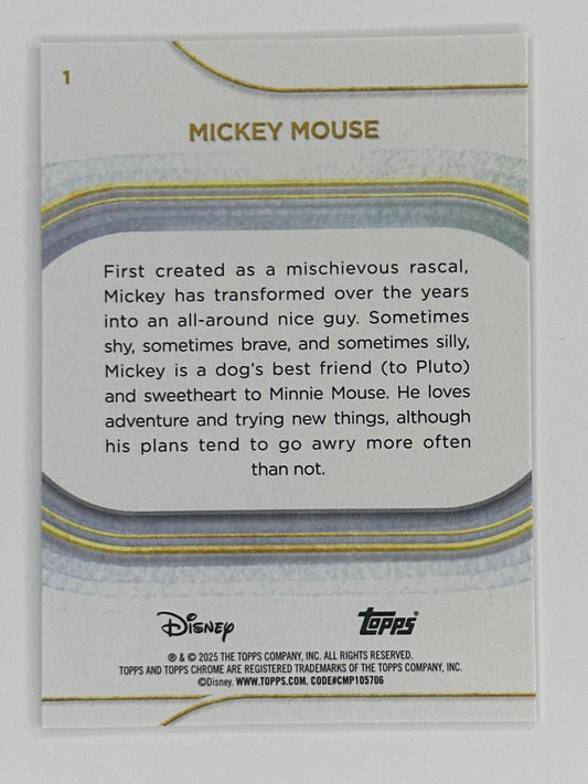 2025 Topps Disney Chrome 001 Mickey Mouse Base Card