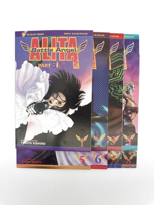 A collection of ’Alita: Battle Angel’ manga volumes