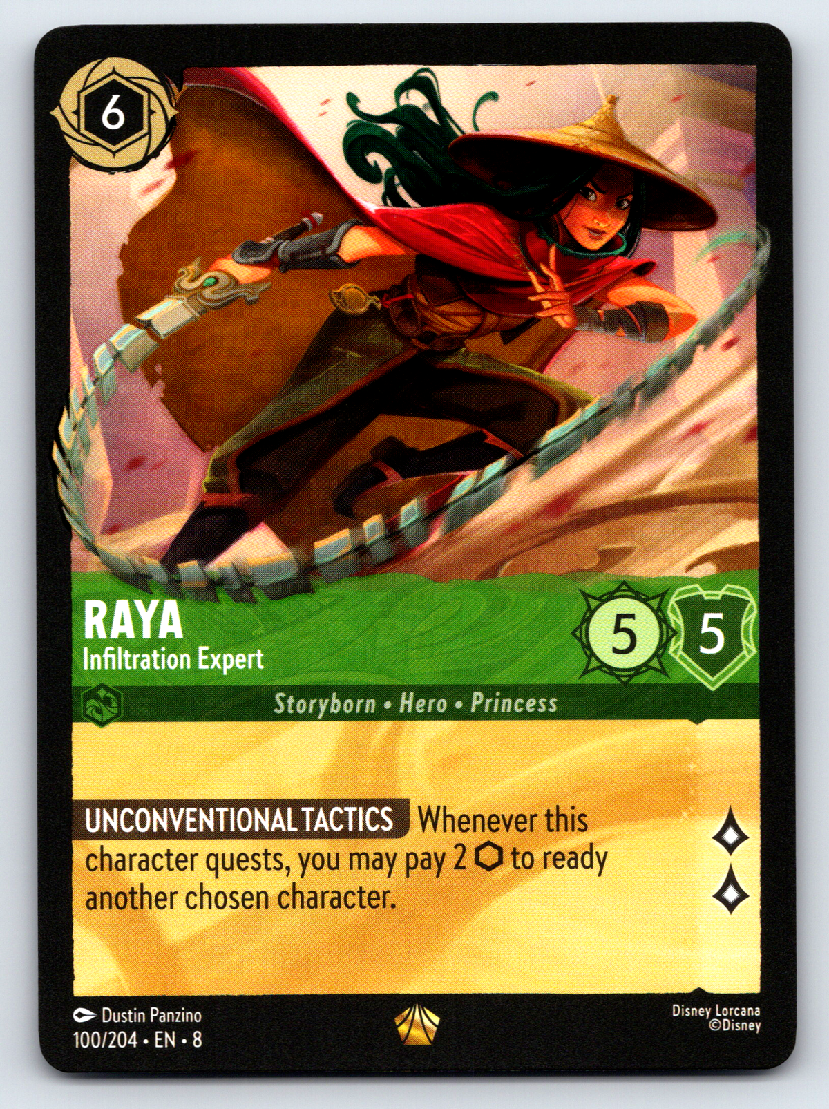 Disney Lorcana Trading Card Game Reign of Jafar 100/204 Raya Infiltration Expert Card