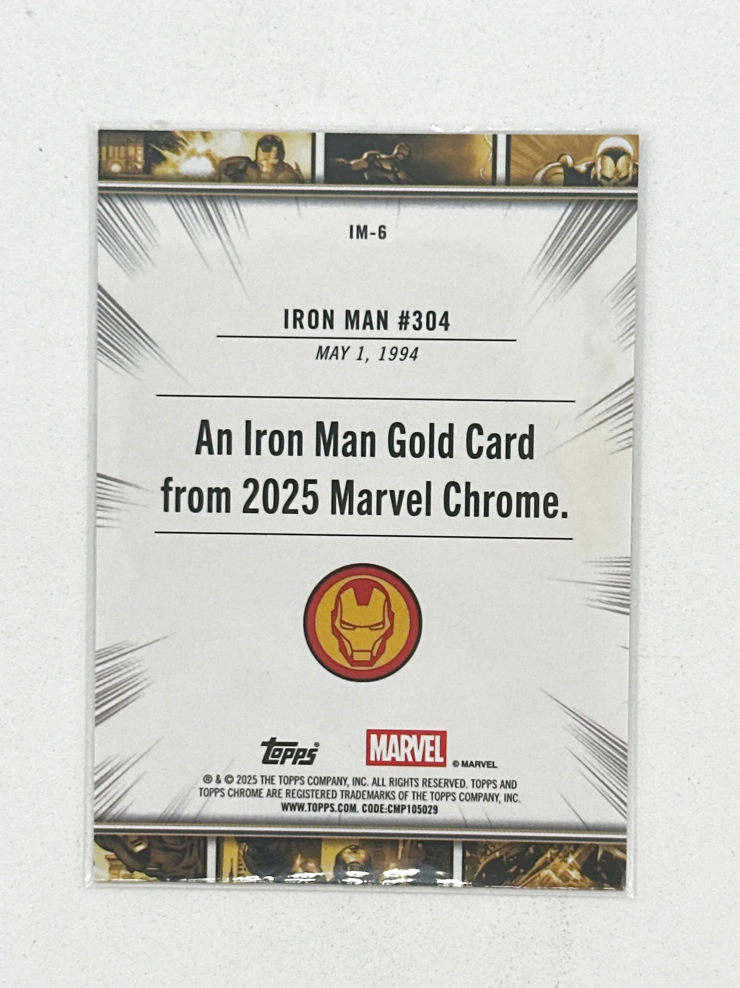 2025 Topps Marvel Chrome #000IM-06 Iron Man #304 Iron Man Gold Base - Glass City Comics & Collectibles