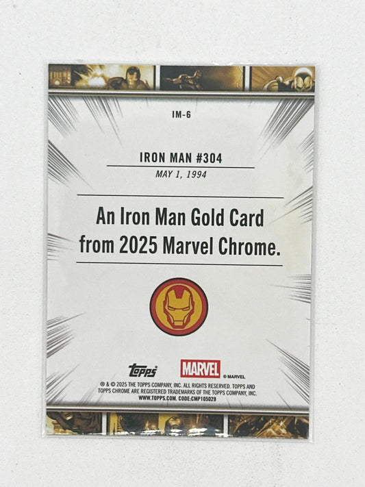 2025 Topps Marvel Chrome #000IM-06 Iron Man #304 Iron Man Gold Base - Glass City Comics & Collectibles