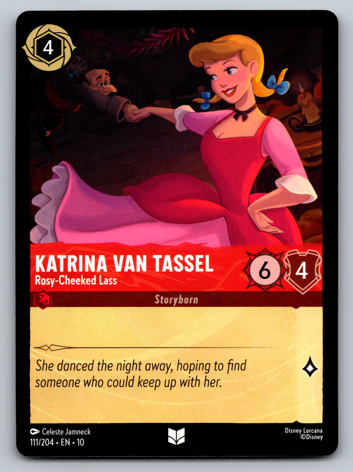 Disney Lorcana Trading Card Game Whispers in the Well 111/204 Katrina Van Tassel Rosy-Cheeked Lass Card