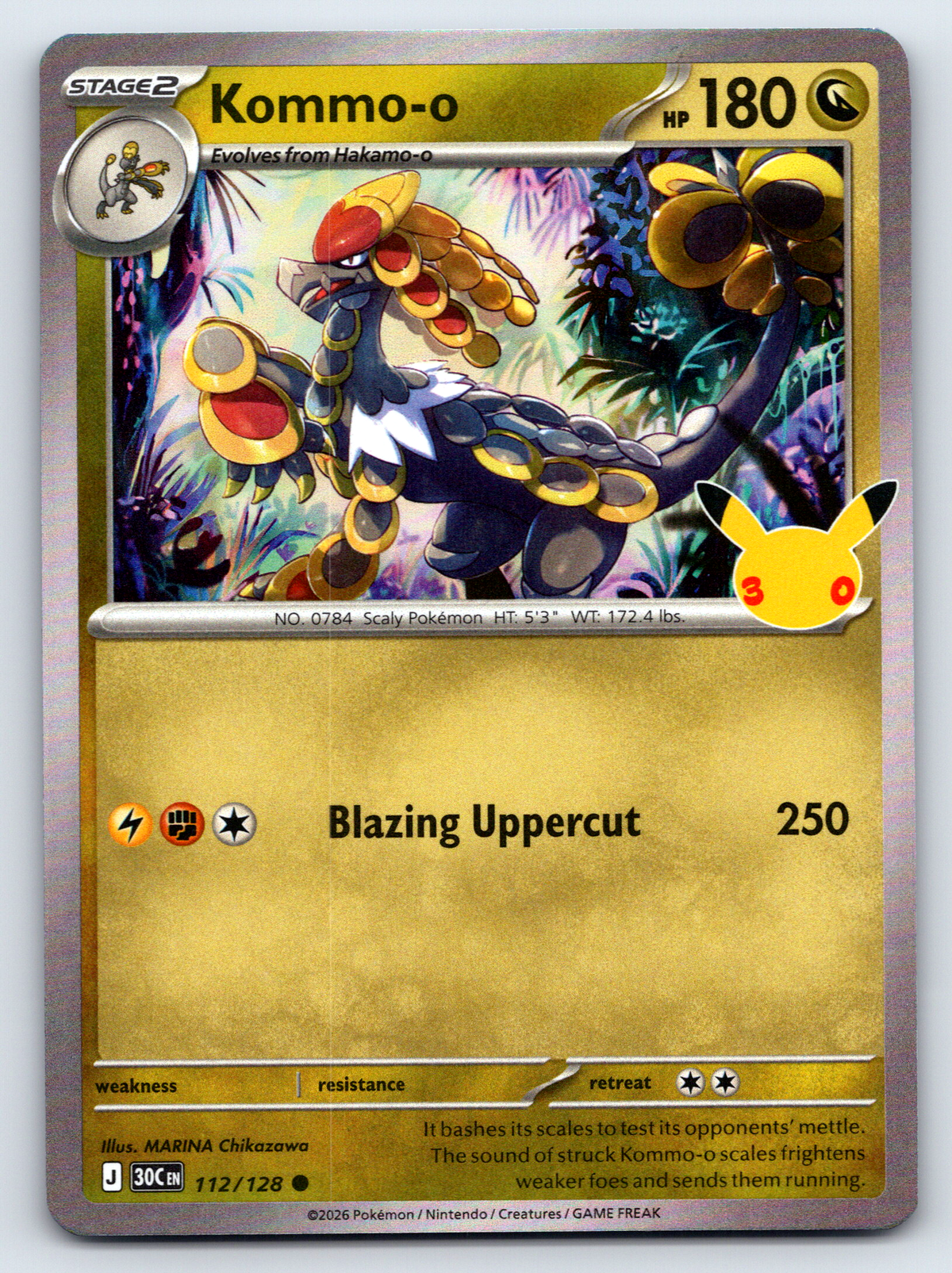Pokémon Trading Card Game 30th Celebration 30C 112/128 Kommo-o