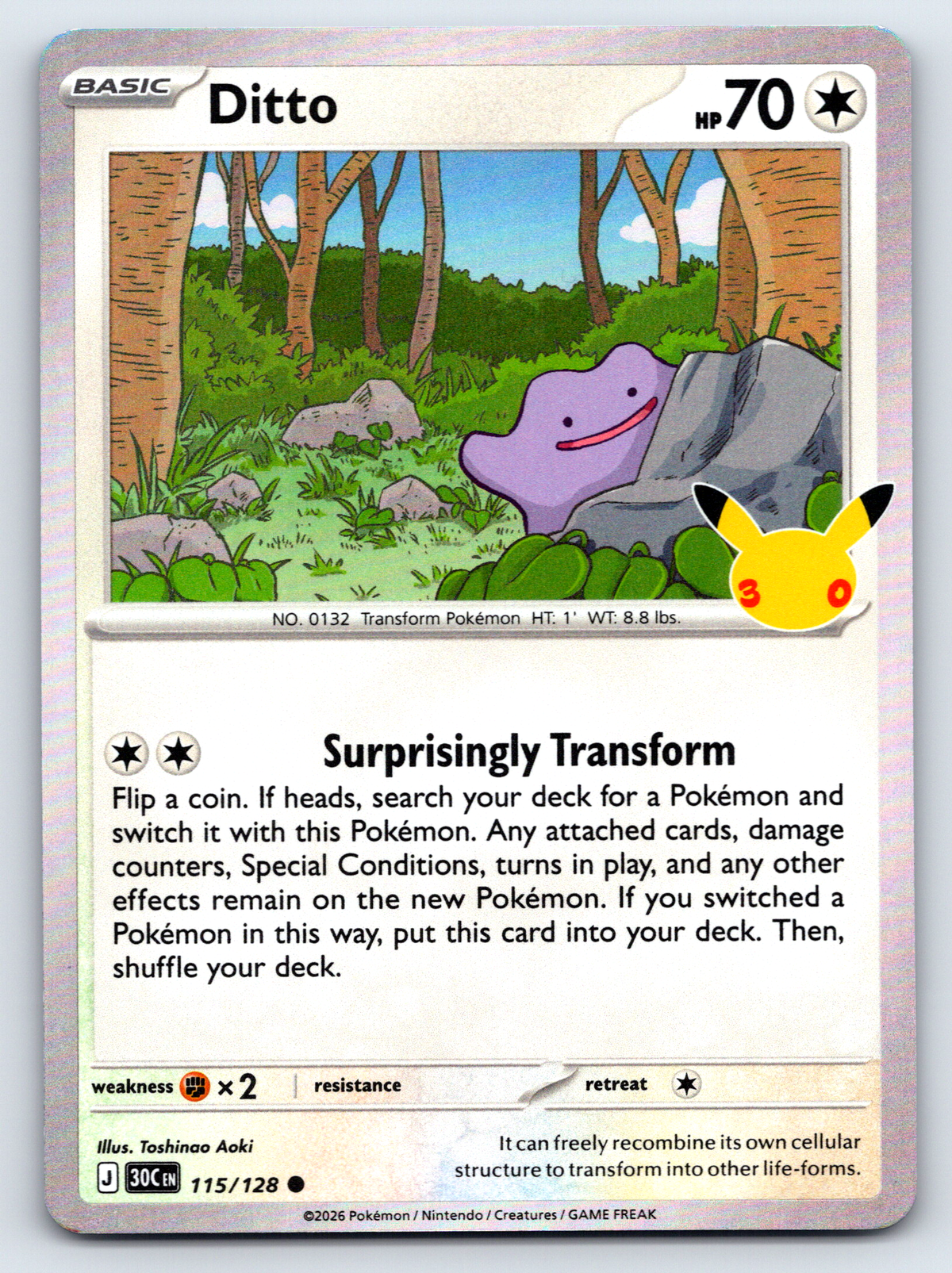 Pokémon Trading Card Game 30th Celebration 30C 115/128 Ditto
