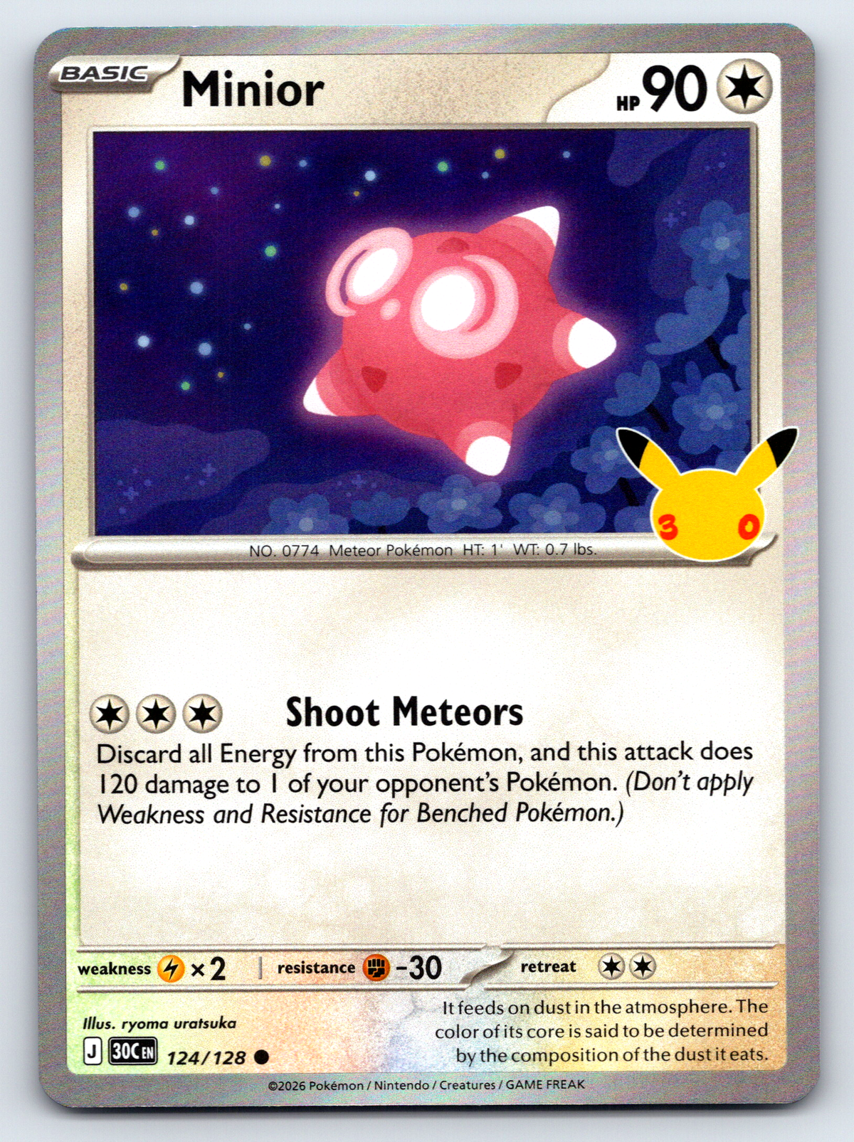 Pokémon Trading Card Game 30th Celebration 30C 124/128 Minior