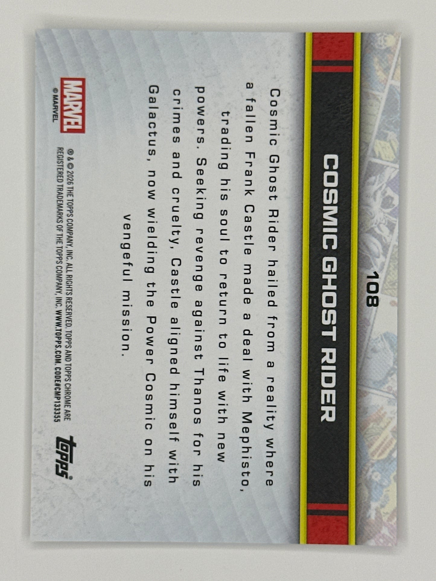 2026 Topps Marvel Chrome 108 Cosmic Ghost Rider Base Card