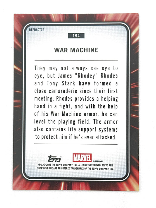 2025 Topps Marvel Chrome #194 War Machine Base Refractor