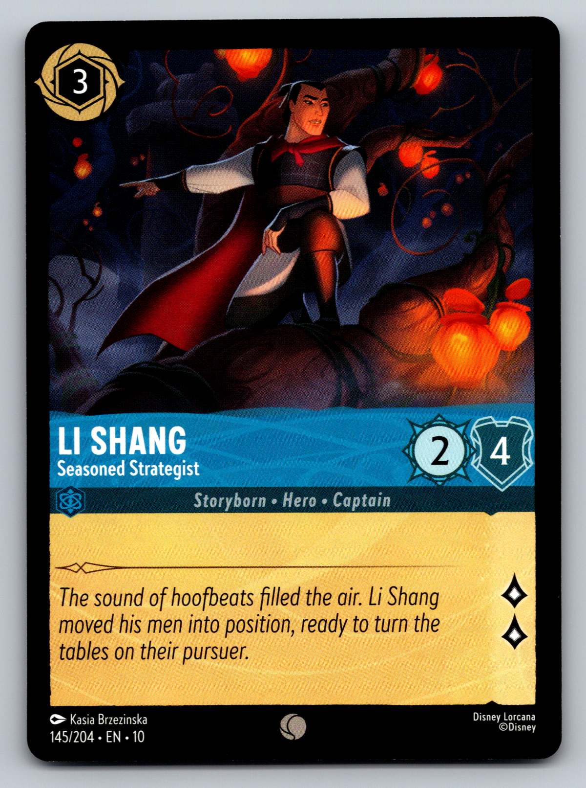Disney Lorcana Trading Card Game Whispers in the Well 145/204 Li Shang Seasoned Strategist Card