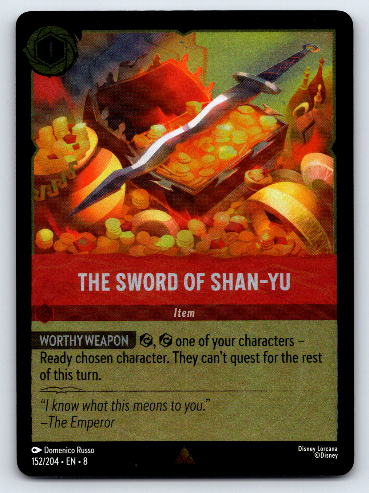 Disney Lorcana Trading Card Game Reign of Jafar 152/204 The Sword of Shan-Yu Card