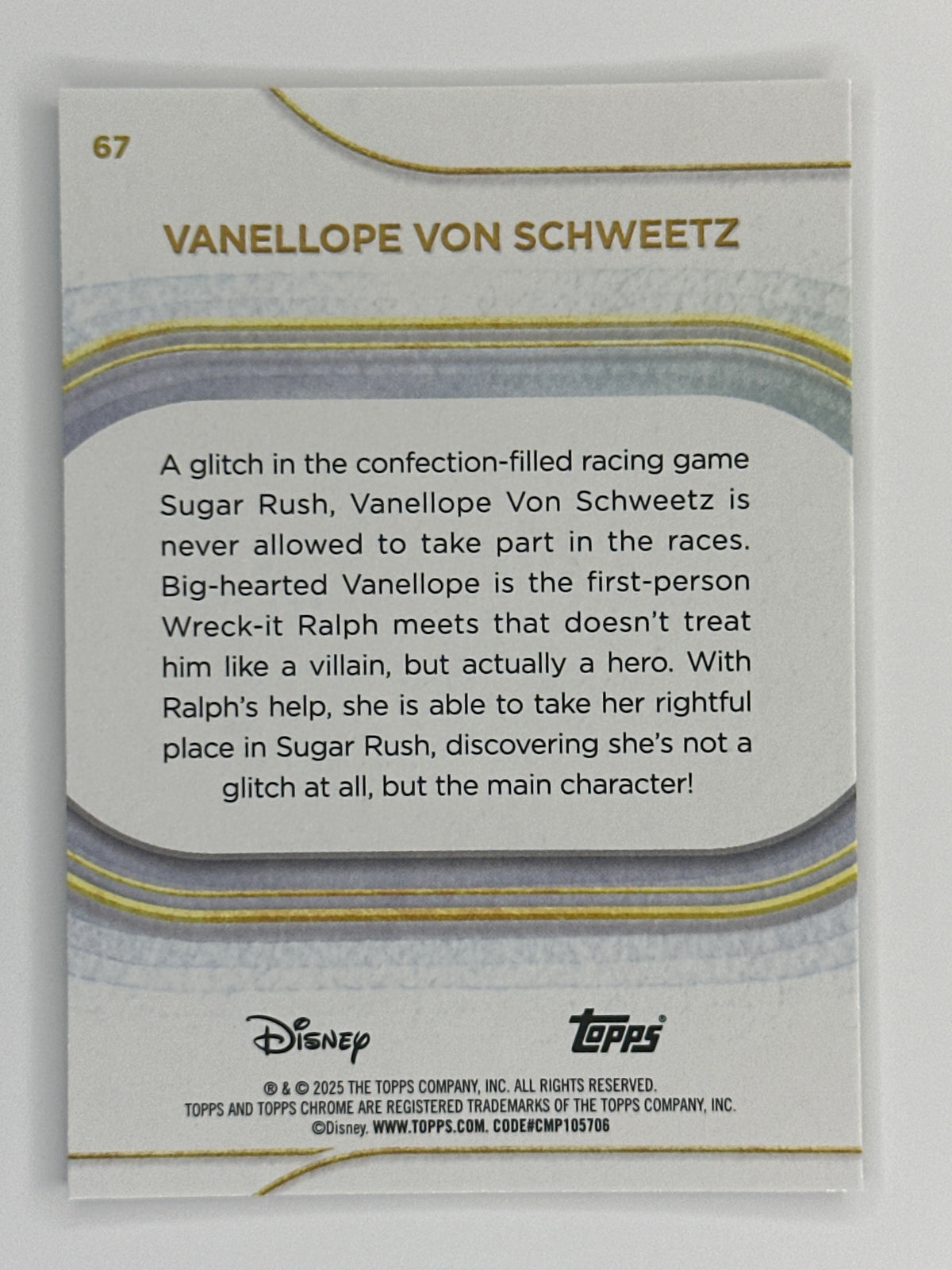 2025 Topps Disney Chrome 067 Vanellope Von Schweetz Base Card