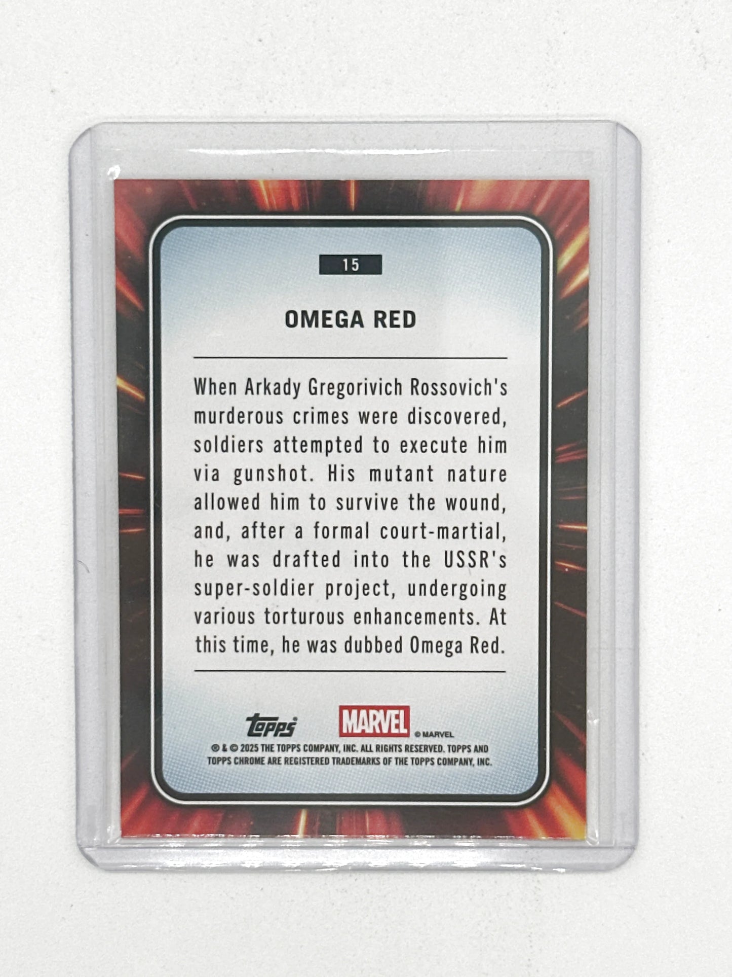 2025 Topps Marvel Chrome #015 Omega Red Yellow Lava Refractor