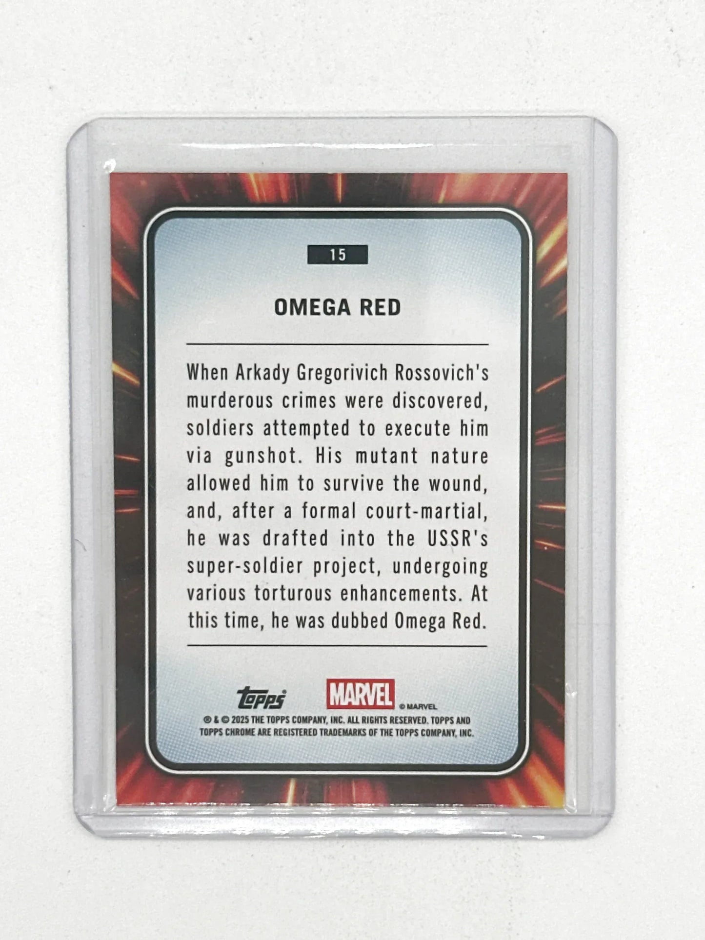 2025 Topps Marvel Chrome #015 Omega Red Yellow Lava Refractor - Glass City Comics & Collectibles