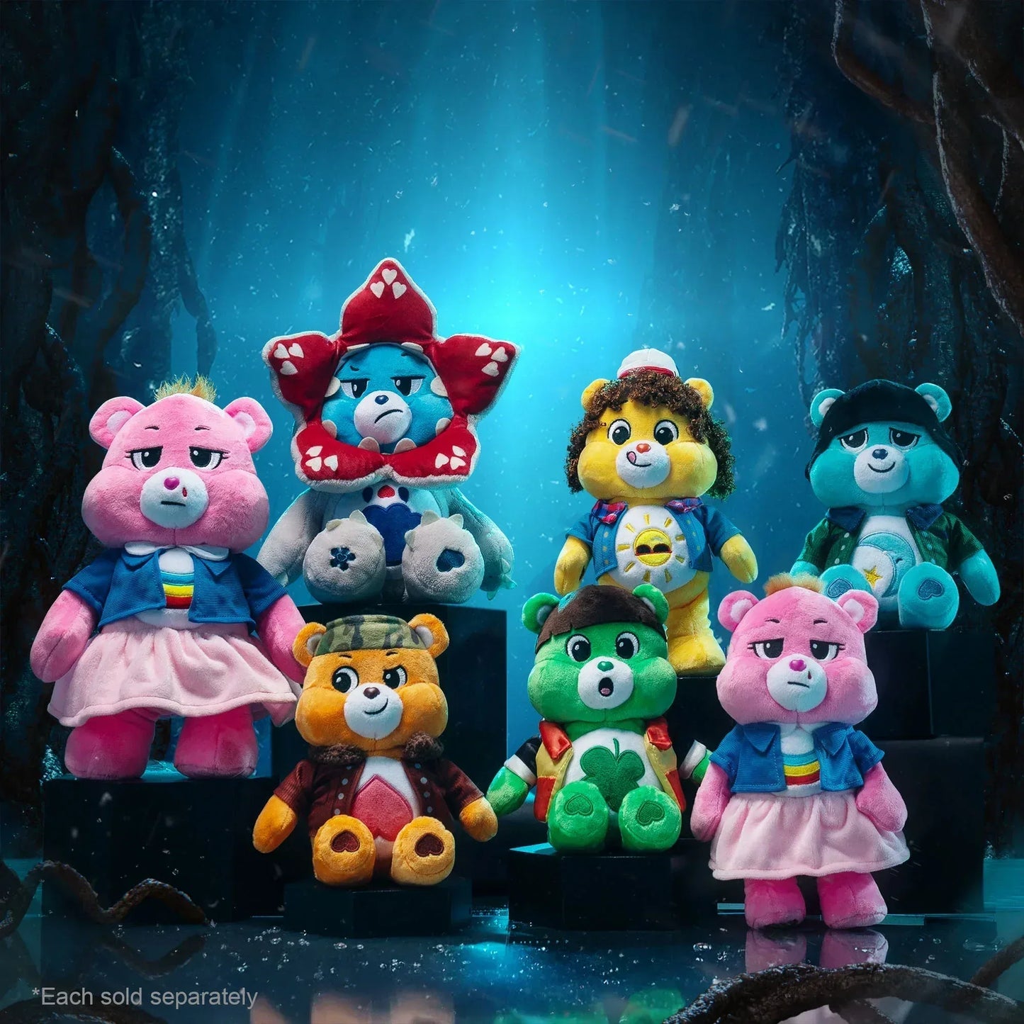 Netflix - Care Bears x Stranger Things Cheer Bear as Eleven, Fun Size Plush - Glass City Comics & Collectibles