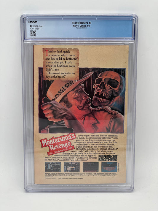 Transformers #3 Newsstand CGC 8.0