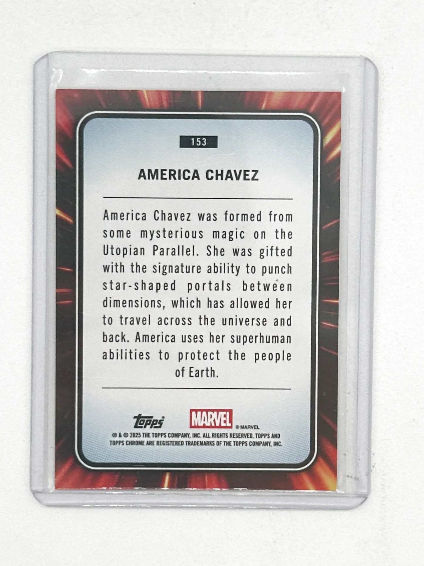 2025 Topps Marvel Chrome #153 America Chavez Yellow Lava Refractor - Glass City Comics & Collectibles