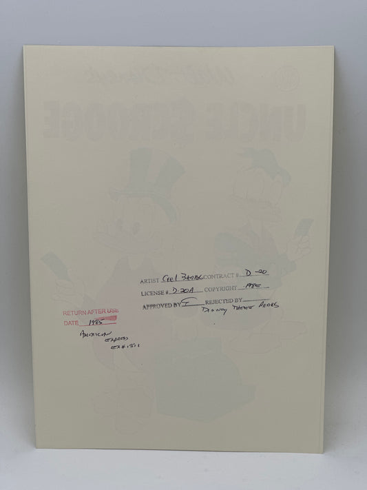 1985 Disney Uncle Scrooge Art Print – Carl Barks – American Express / Theme Parks Stamped Proof