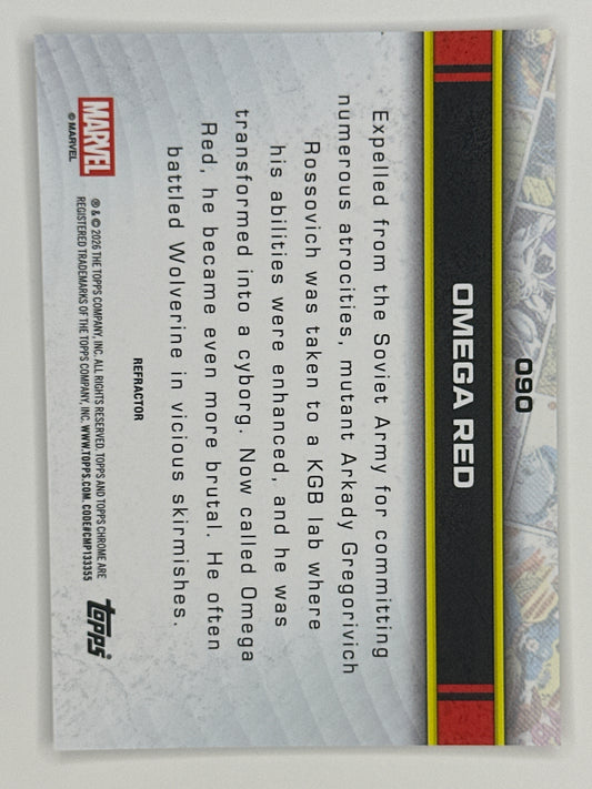 2026 Topps Marvel Chrome 090 Omega Red Base Refractor Card