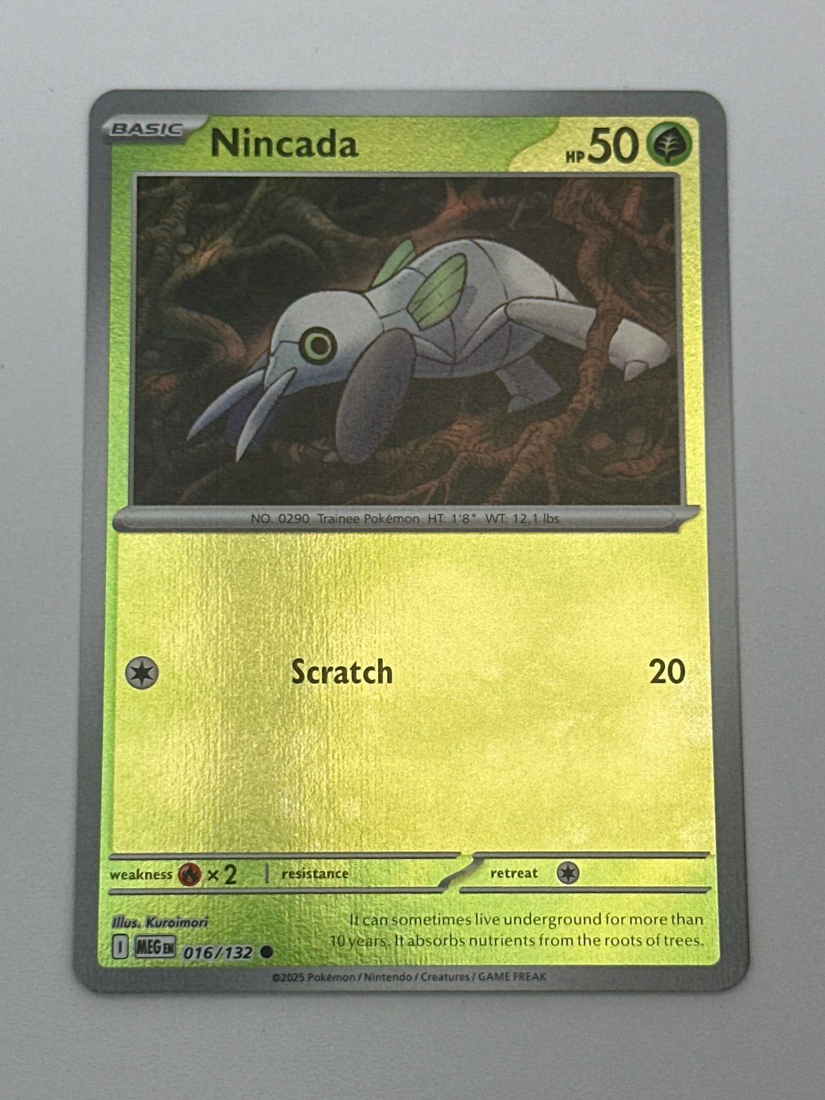 Pokémon Trading Card Game Mega Evolution MEG 016/132 Nincada Reverse Holo Card