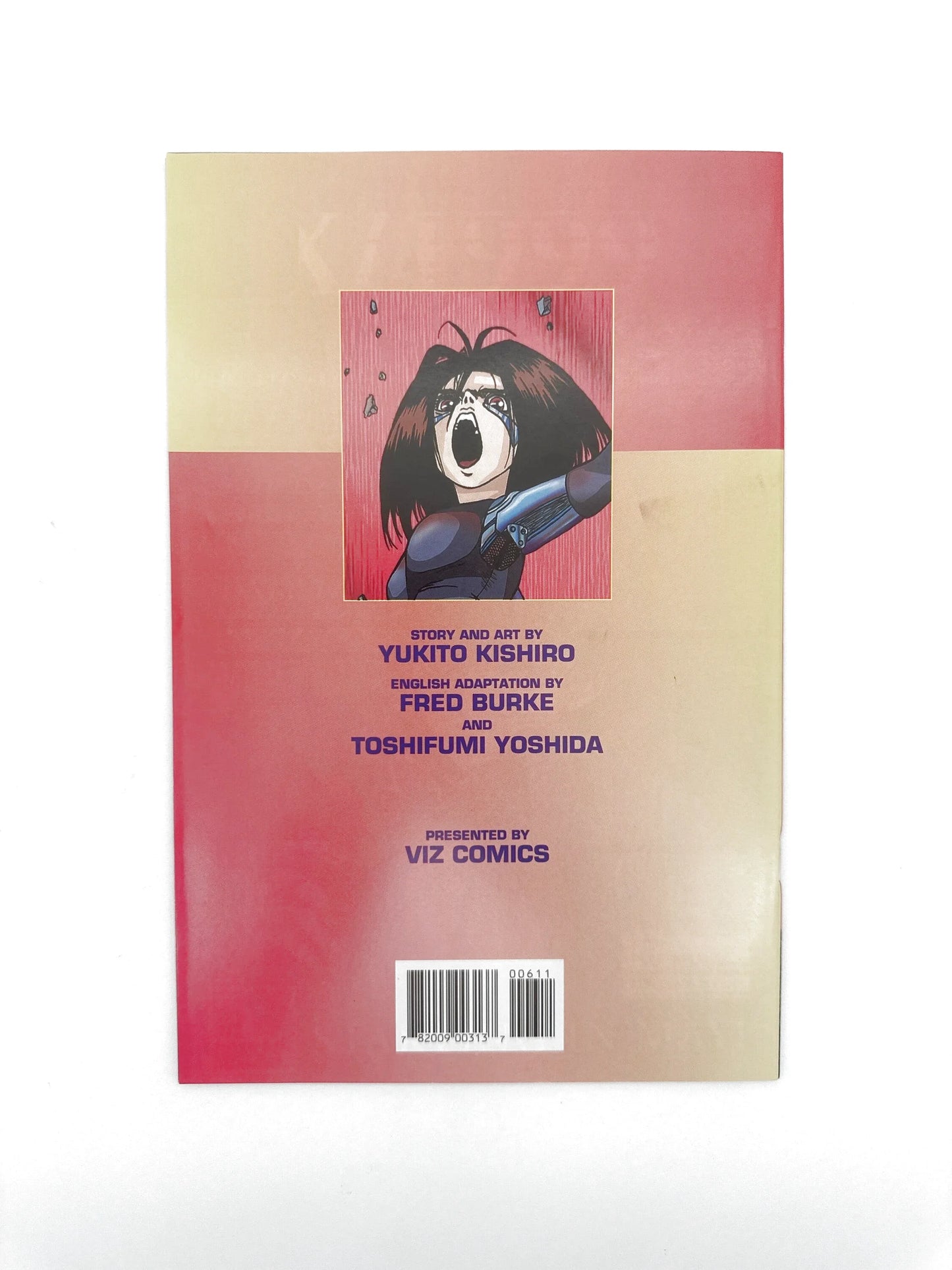 Back cover of a manga comic book featuring an anime character
