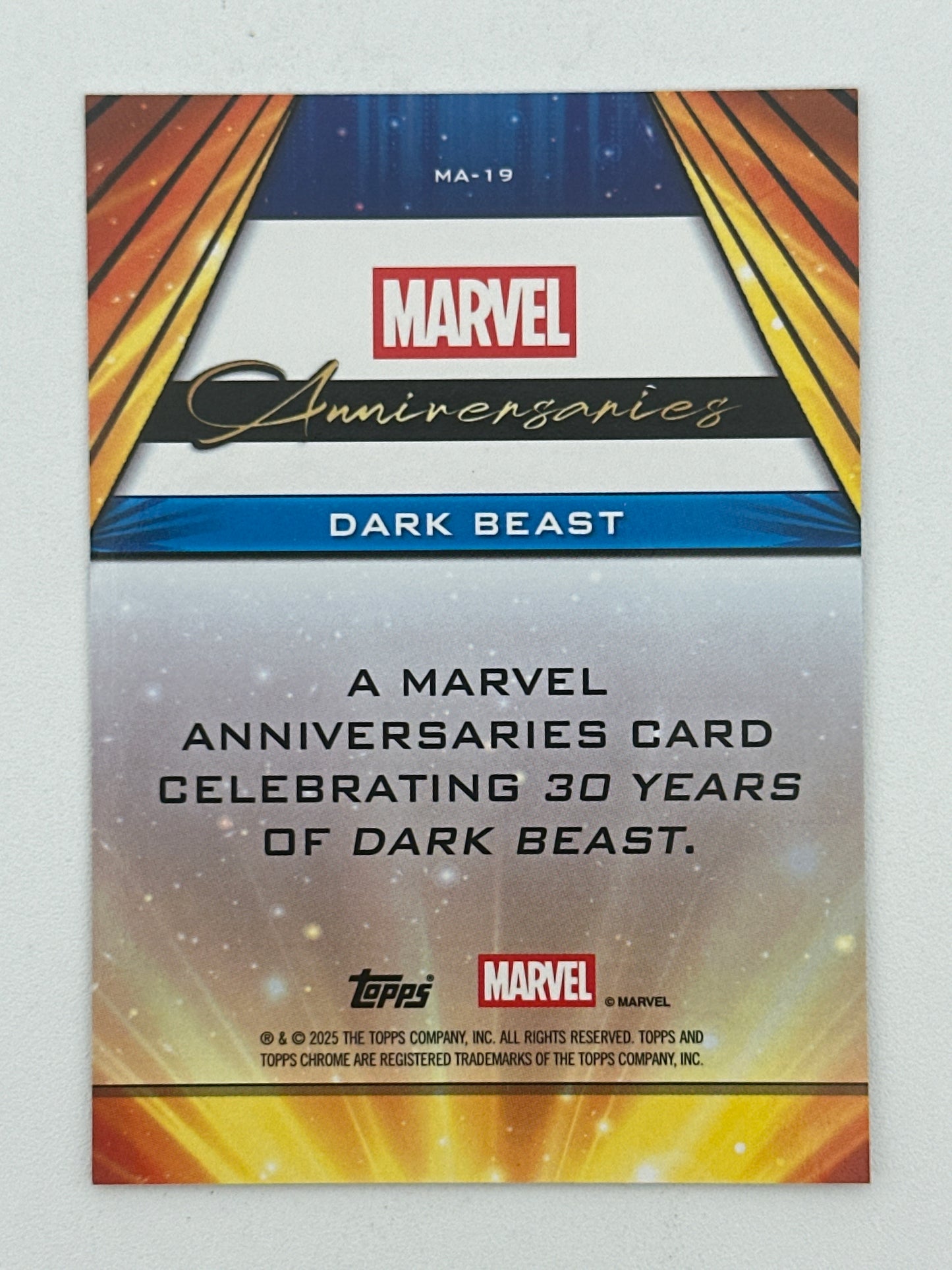 Marvel Topps Chrome Anniversaries Dark Beast