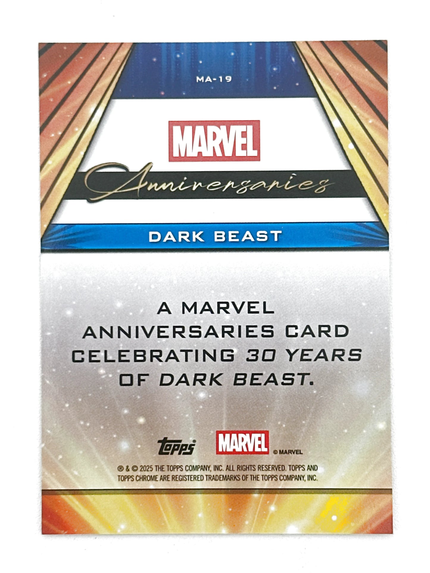 Marvel Topps Chrome Anniversaries Dark Beast