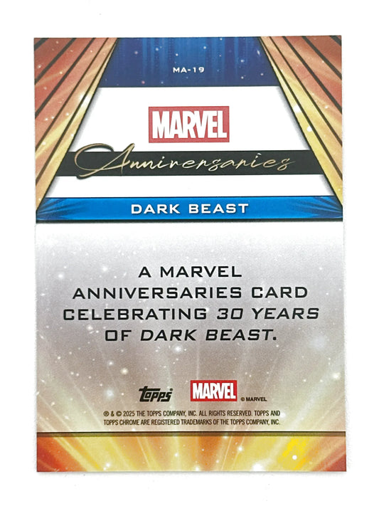 2025 Topps Marvel Chrome #000MA-19 Dark Beast Marvel Anniversaries - Glass City Comics & Collectibles