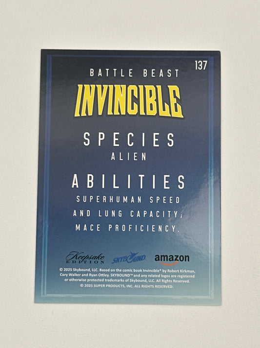 2025 Invincible Season 1 Keepsake Trading Card #137 Battle Beast Base Card