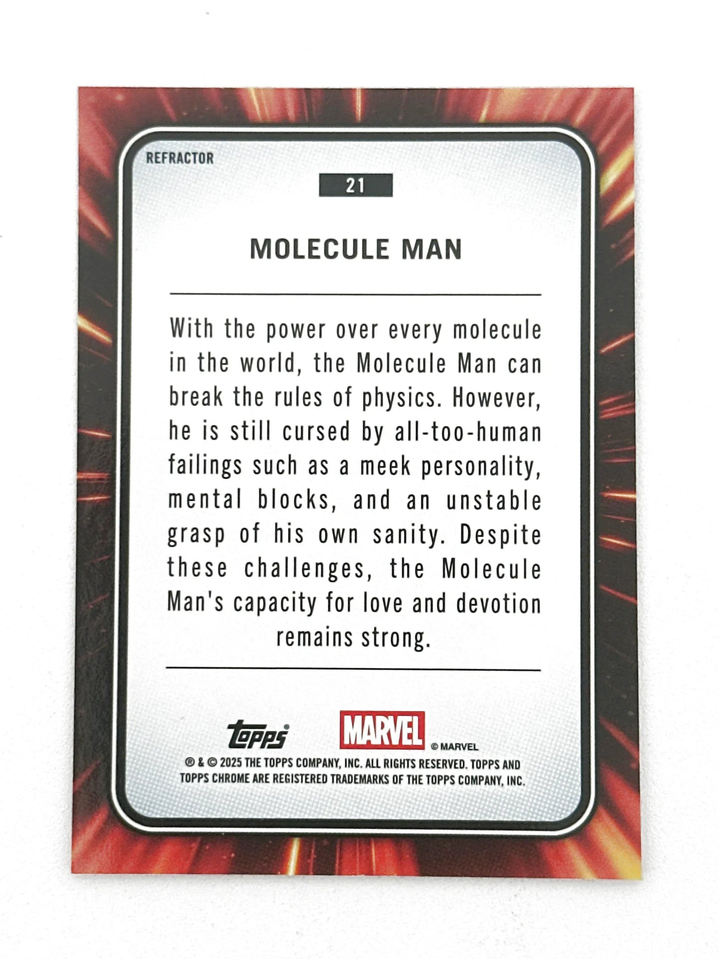 2025 Topps Marvel Chrome #021 Molecule Man Base Refractor - Glass City Comics & Collectibles