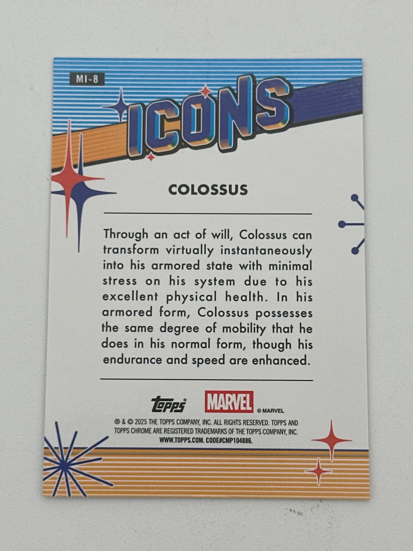 Marvel Topps Chrome Icons Colossus