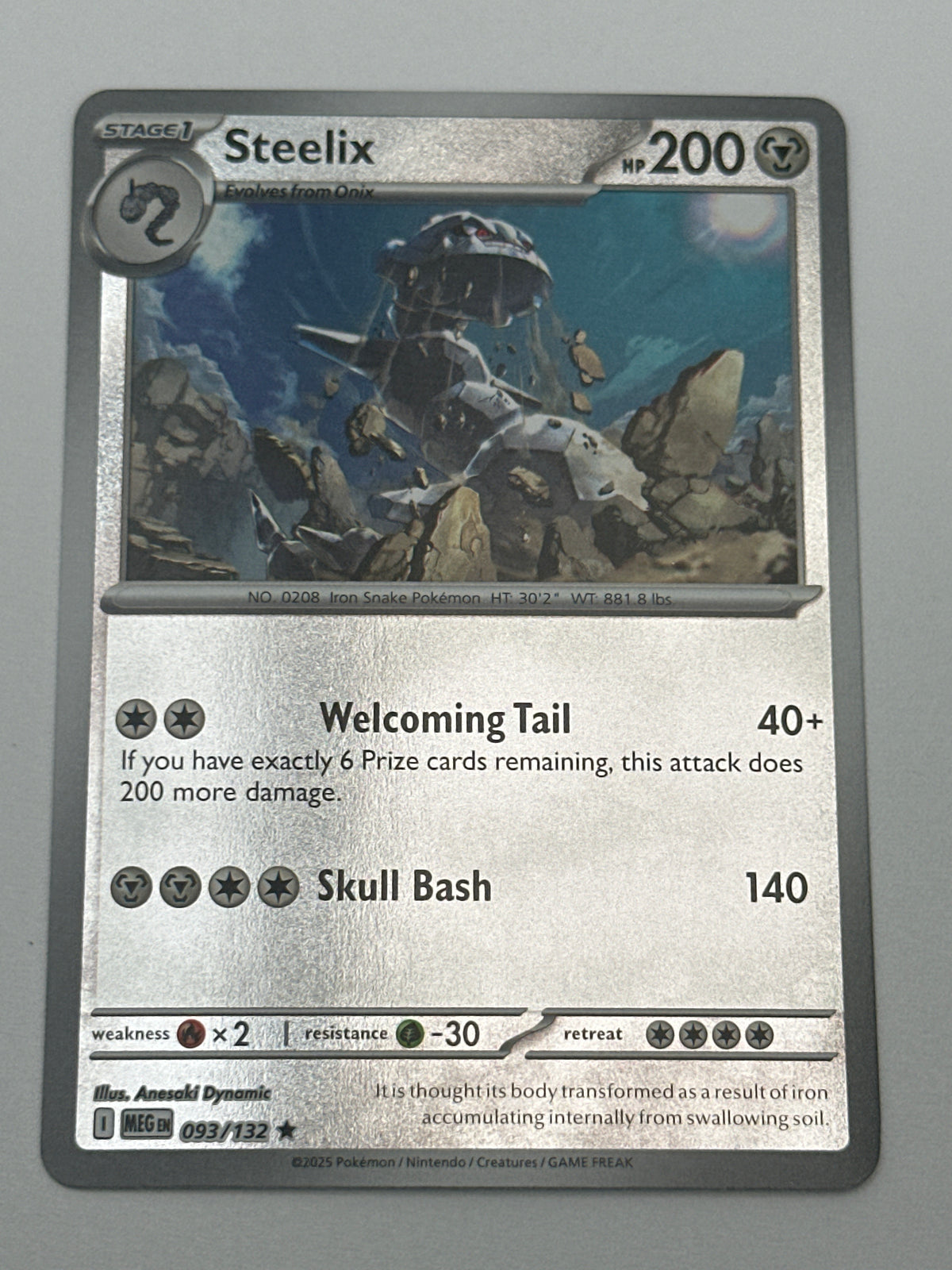 Pokémon Trading Card Game Mega Evolution MEG 093/132 Steelix Reverse Holo Card