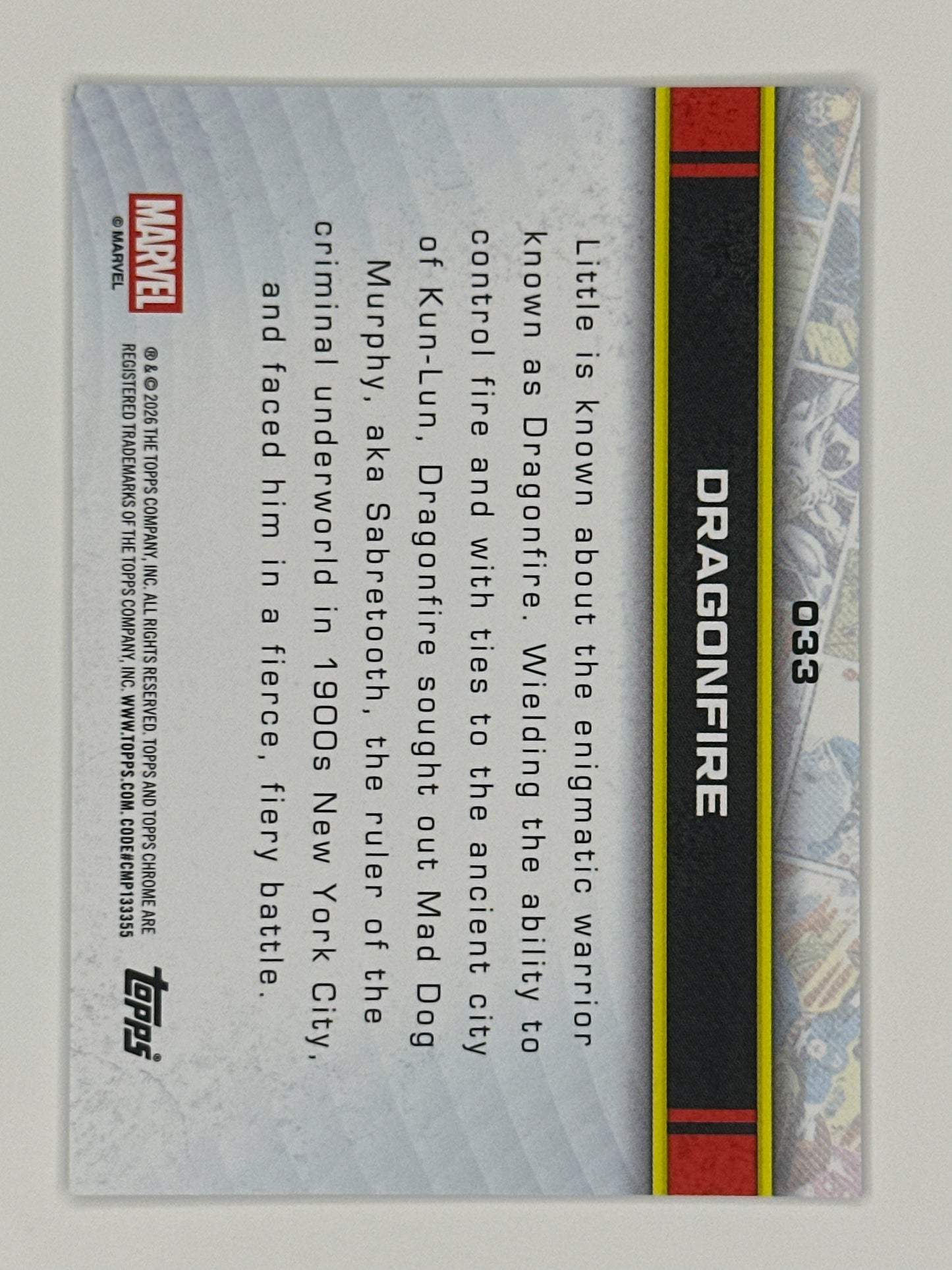 2026 Topps Marvel Chrome 033 Dragonfire Base Card