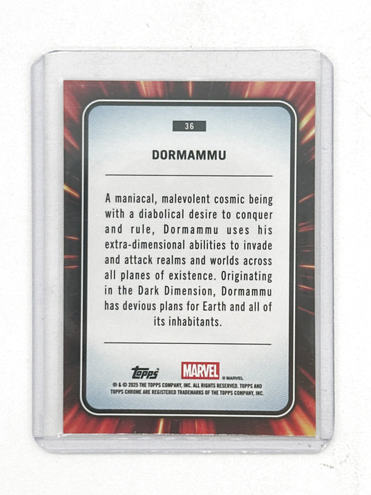 2025 Topps Marvel Chrome #036 Dormammu Yellow Lava Refractor