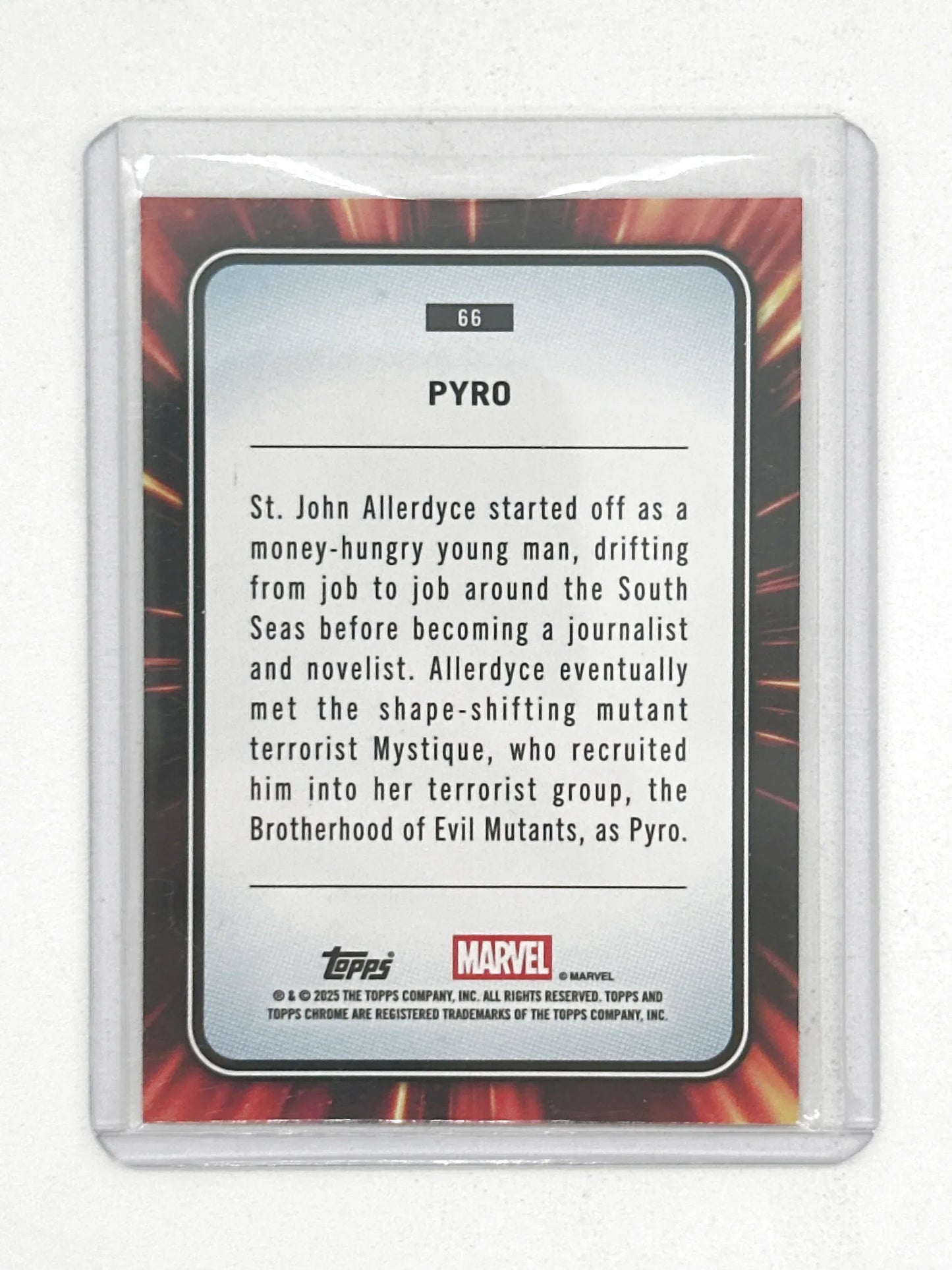 2025 Topps Marvel Chrome #066 Pyro Yellow Lava Refractor - Glass City Comics & Collectibles