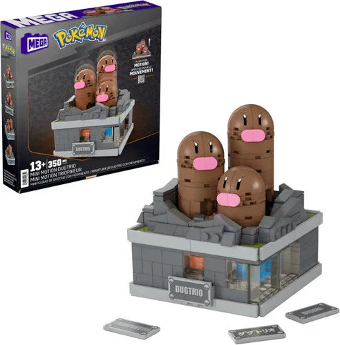 MEGA BLOKS - Pokemon: Mini Motion Dugtrio, 350 Piece Building Toy Set - Glass City Comics & Collectibles