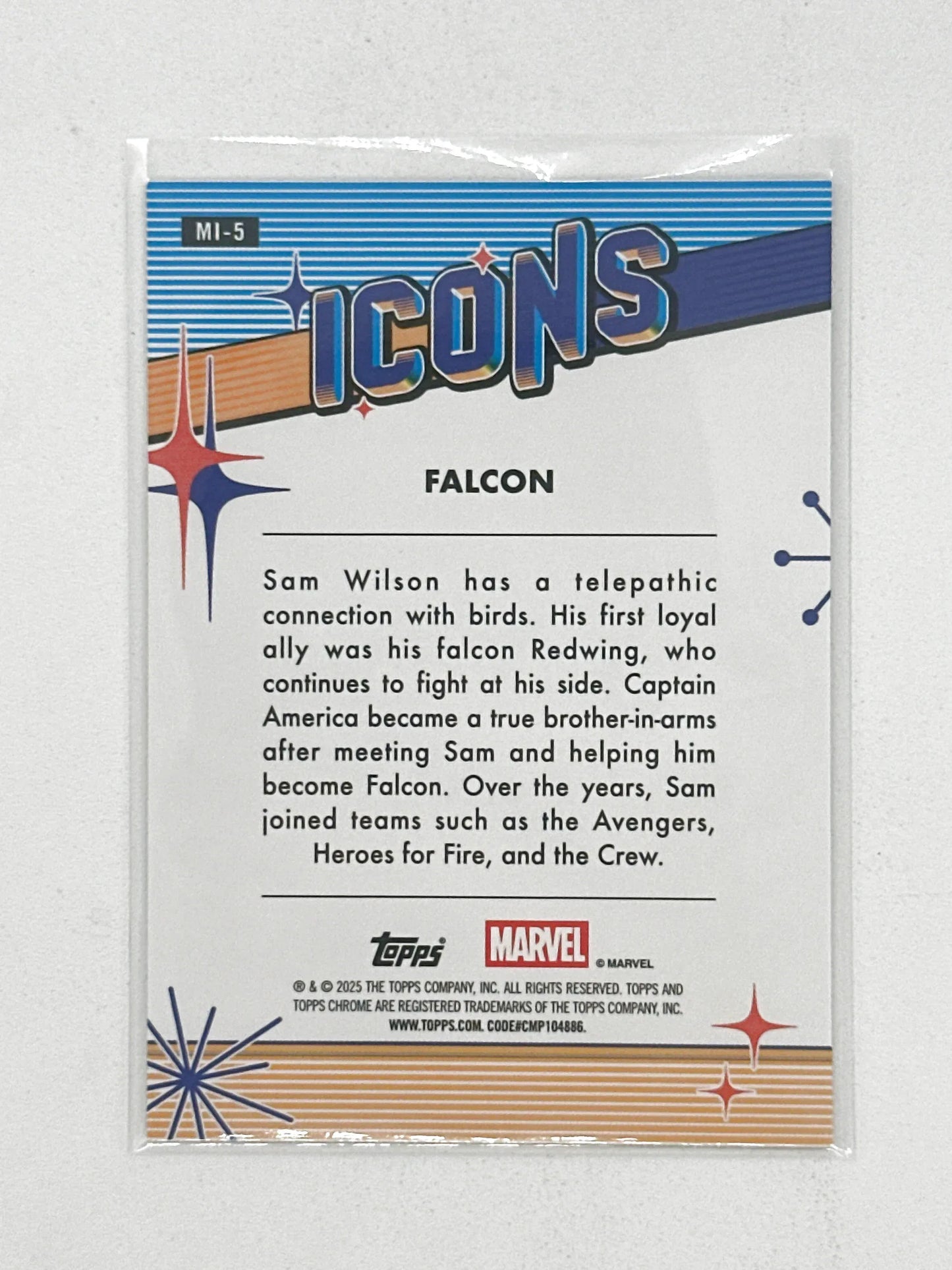 2025 Topps Marvel Chrome #000MI-5 Falcon Icons - Glass City Comics & Collectibles