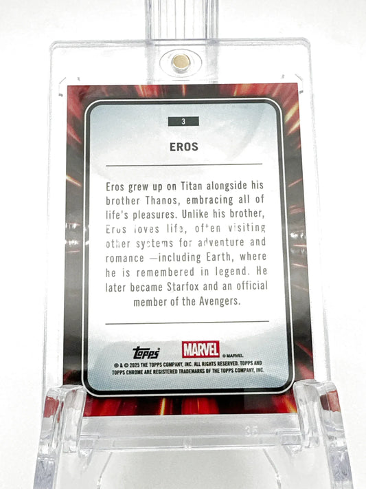 2025 Topps Marvel Chrome #003 Eros Spider Web Refractor 346/399 - Glass City Comics & Collectibles