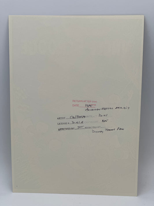 1985 Disney Uncle Scrooge Art Print – Carl Barks – American Express / Theme Parks Stamped Proof